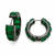 Emerald diamond hoop earrings