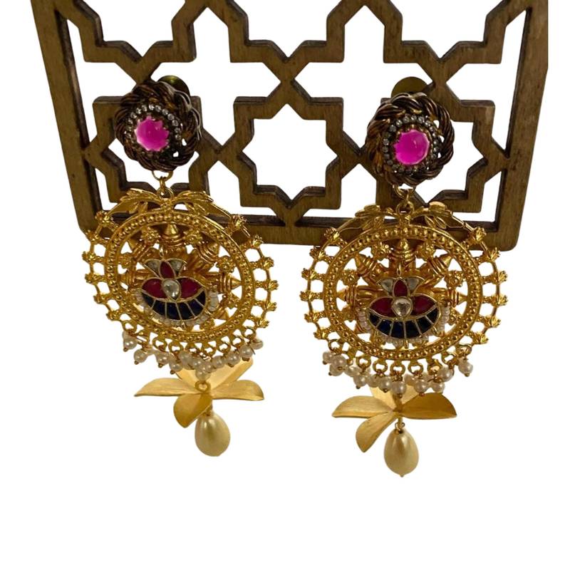 The gilded bloom kundan earrings