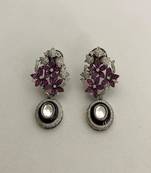 The ruby bloom diamond earrings