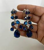 The sapphire cascade diamond earrings