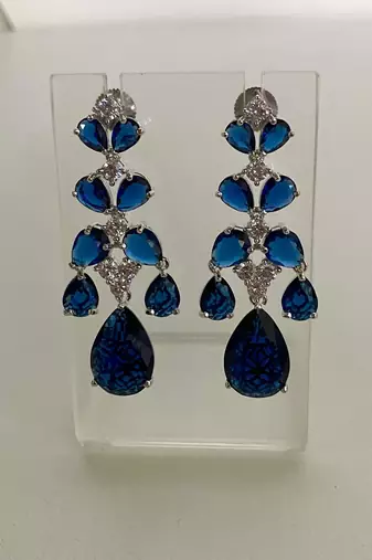 The sapphire cascade diamond earrings