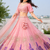 Designer Baby pink Tabby Silk Lehenga Choli with Sequin, Zari & Hand-Painted Embroidery and Net Dupatta