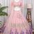 Designer Baby pink Tabby Silk Lehenga Choli with Sequin, Zari & Hand-Painted Embroidery and Net Dupatta