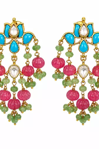 The azure bloom kundan earrings