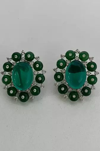 Emerald garden diamond earrings