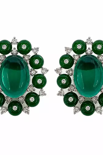 Emerald garden diamond earrings