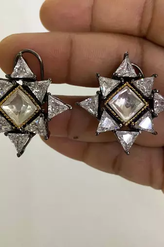 Celestial starburst diamond earrings