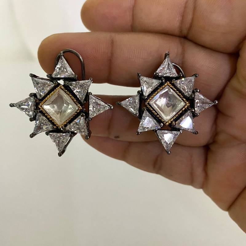 Celestial starburst diamond earrings