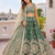 Designer Sage Green Chinon Silk Lehenga Choli with Gold Embroidery Border Dupatta