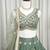 Designer Sage Green Chinon Silk Lehenga Choli with Gold Embroidery Border Dupatta