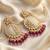   Fashionable Pearl purple Colour Chandabali Earrings
