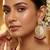   Fashionable Pearl purple Colour Chandabali Earrings