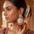   Fashionable Pearl purple Colour Chandabali Earrings
