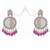   Fashionable Pearl Rani Colour Chandabali Earrings