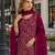 Maroon fox georgette semi stitched suit with embroidery & coding work