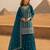Blue chinon semi stitched suit with embroidery & sequence work