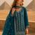Blue chinon semi stitched suit with embroidery & sequence work