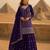 Violet chinon semi stitched suit with embroidery & sequence work