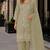 Green chiffon semi stitched suit with embroidery thread & khatli work