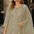 Green chiffon semi stitched suit with embroidery thread & khatli work