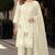 White chiffon semi stitched suit with embroidery thread & khatli work