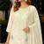 White chiffon semi stitched suit with embroidery thread & khatli work