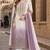 Lavender&white chiffon semi stitched suit with embroidery & sequence work