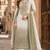 Green&white chiffon semi stitched suit with embroidery & sequence work