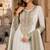 Green&white chiffon semi stitched suit with embroidery & sequence work