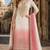 Pink&white chiffon semi stitched suit with embroidery & sequence work
