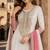 Pink&white chiffon semi stitched suit with embroidery & sequence work