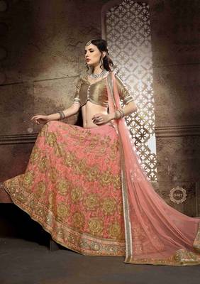 Designer Pink Embroidered Lehenga Choli 1