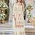 Off white heavy chinon with embroidery ready made sharara suit (free size)