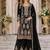 Black heavy chinon with embroidery ready made sharara suit (free size)