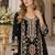 Black heavy chinon with embroidery ready made sharara suit (free size)