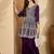 embroidered v-neck straight kurti & palazzos set