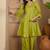 embroidered v-neck kurta & trousers kurta sets