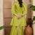 embroidered v-neck kurta & trousers kurta sets