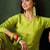 green floral embroidered v-neck kurta with trousers