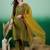 embroidered zari sequence straight kurta palazzo & dupatta set
