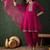 embroidered a-line kurta set with afghani pant & dupatta
