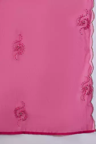 embroidered a-line kurta set with afghani pant & dupatta