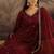 embroidered sequence kurta & palazzos with dupatta set