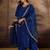 embroidered sequence kurta & palazzos with dupatta set