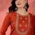 women sequence embroidered straight kurta with trouser & dupatta