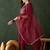 floral yoke design empire v-neck sequinned anarkali kurta with trouser and dupatta