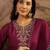 zari sequence thread embroidered a-line kurta & trousers with dupatta