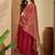 embroidered round neck kurta & trousers with dupatta