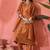 embroidered round neck kurta & trousers kurta sets