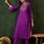 purple floral embroidered mirror work  a-line kurta with trouser and dupatta
